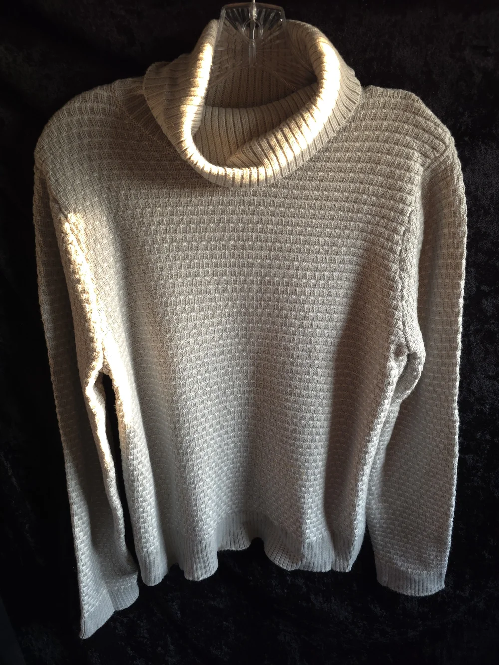 J. Crew Light Beige Waffle Knit Turtleneck Sweater